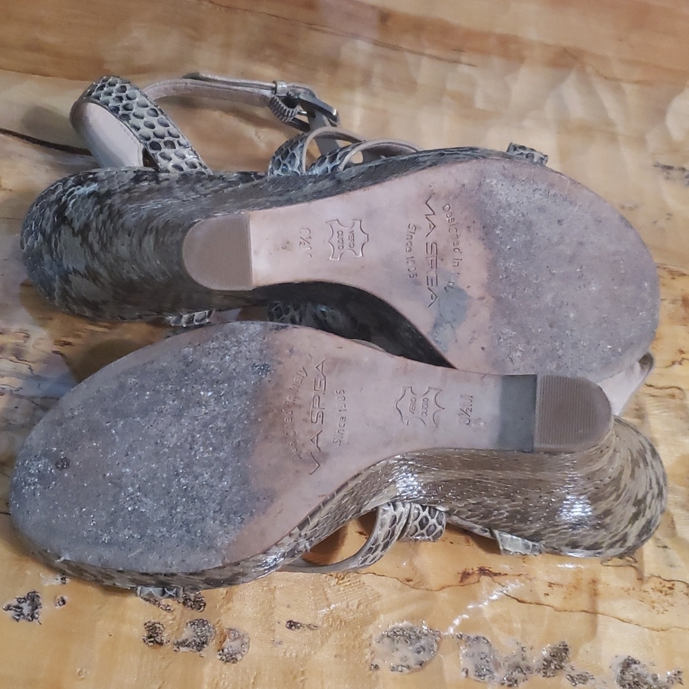 Via Spiga Python Wedge Sandals Size 8.5 - Picture 9 of 12